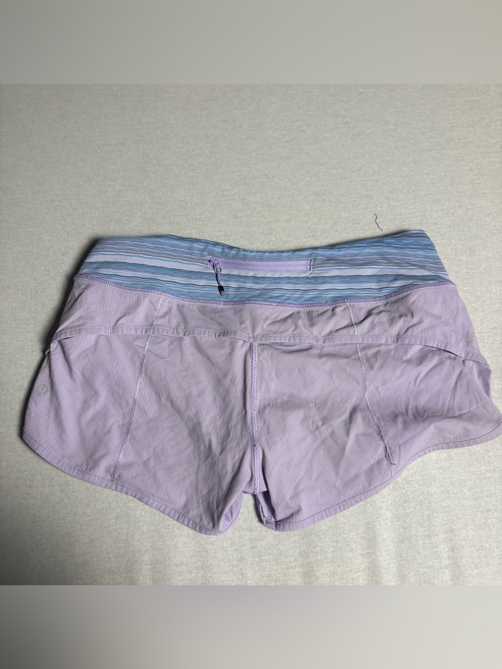 Lululemon speed up shorts size 6 purple and blue low rise